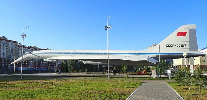 Auch in Kazan im Südwesten Russlands ist eine Tupolev Tu-144 zu sehen.