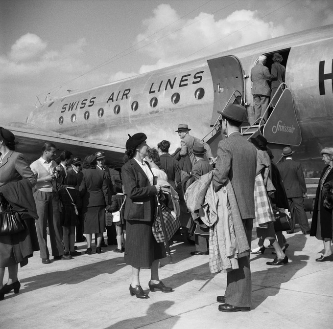 Boarding vom Vorfeld aus.