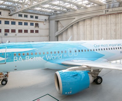 So sieht der Airbus A320 Neo von British Airways mit der Speziallackierung aus.