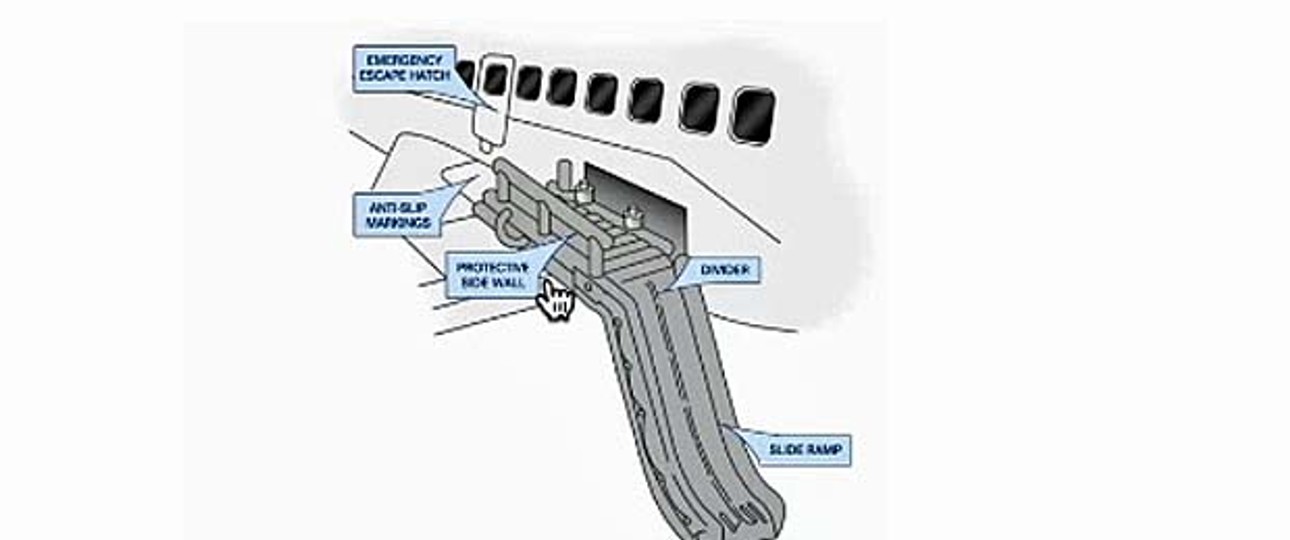 Flügel-Notrutsche: Ein solches Bauteil verlor die Boeing 757.