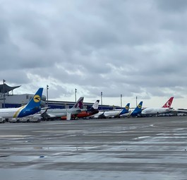 Internationaler Flughafen Kiew-Boryspil:  Lufthansa kommt nicht mehr abends spät hier an.