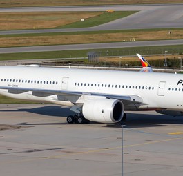 Der Airbus A350 von Philippine Airlines in München.