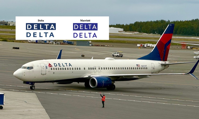 Flugzeug von Delta Air Lines: Wie ähnlich sind sich die beiden Schriften?