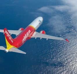 737 Max in den Farben von Vietjet. Die Billigairline setzt voll auf das Boeing.Modell.
