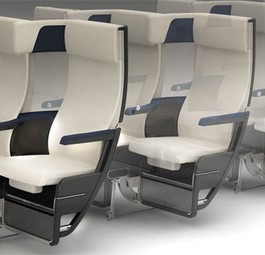 Der neue Sitz Cozy Suite: er ist versetzt und dadurch platzsparend: und soll so für Passagiere und Airlines vorteilhaft sein.
