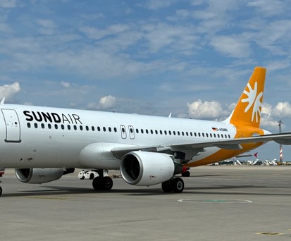 Sundairs Airbus A320 mit dem Kennzeichen D-ASMR: Die Airline wollte zum 1. August von Berlin Linienflüge nach Damaskus aufnehmen.