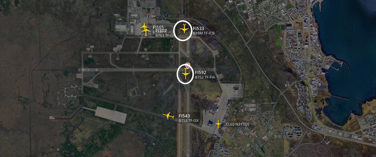 Gefährlich nahe: 737 Max und 757, weiß eingekreist.