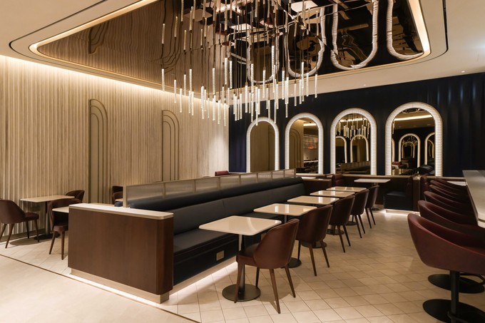 So sieht der Restaurant-Bereich der Lounge in Dubai aus.