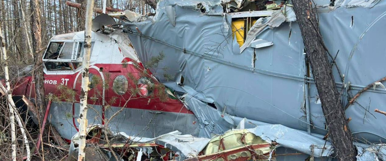 Die zerstörte An-3: Das Flugzeug verlore die Schubkraft.