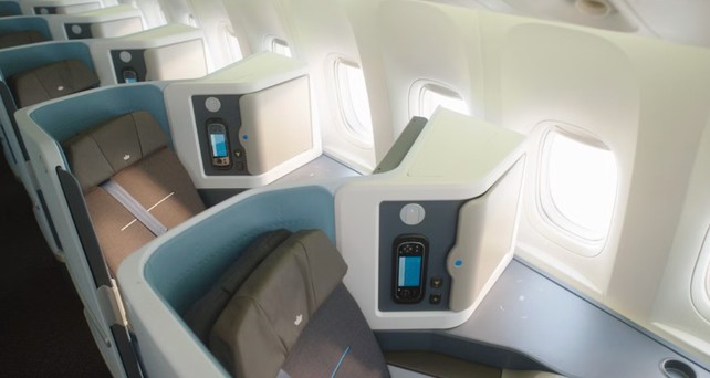 Business Class des KLM-A350: Am Anfang noch nicht im Verkauf.