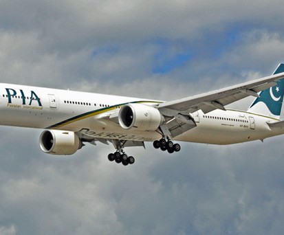 B777 von Pakistan International Airlines: Eine hatte Beulen, eine technische Probleme.