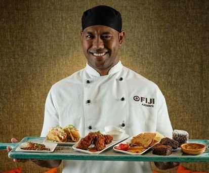 Essen in der Lounge von Fiji Airways: Soll manche Mahlzeit an Bord ersetzen.
