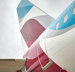 Flugzeug von Eurowings: Eines wurde heftig durchgeschüttelt.