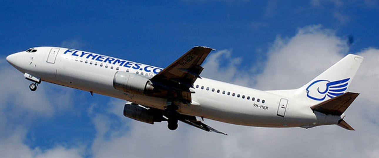 Boeing 737-400 von Fly Hermes: Fliegt nicht mehr.