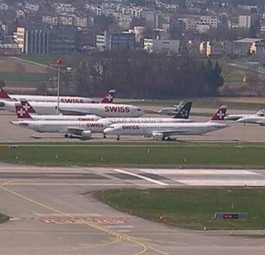 Parkfläche am Flughafen Zürich: Gut besetzt.