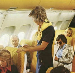 Retro-Feeling: Kabine des Airbus A300 vor 40 Jahren.