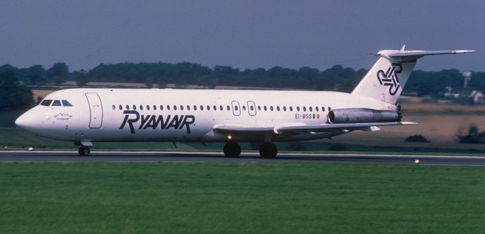 Eine BAC 1-11 von Ryanair im Jahr 1987: Es war das erste Düsenjet-Modell der irischen Fluglinie.