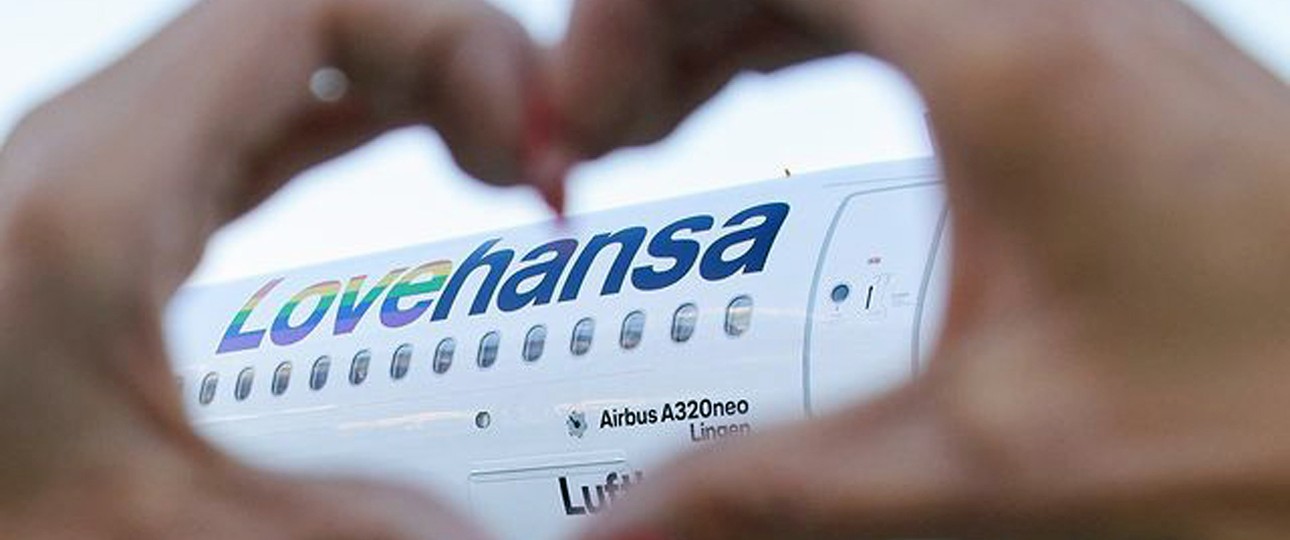 Steht für Akzeptanz, die D-AINY von Lufthansa.