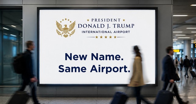 So wirbt der Flughafen für den Namenswechsel (Symbolbild): Der neue Name kommt nicht nur gut an.