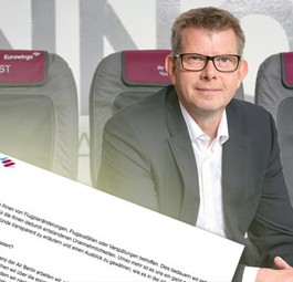 Thorsten Dirks: Der Eurowings-Chef musste einen Entschuldigungsbrief schreiben.