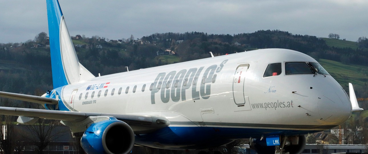 Die Embraer E170 von People's: Auch für die nächsten Jahren eingeplant.