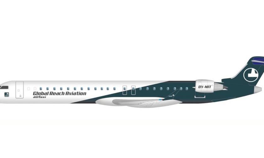 So soll die neue Bombardier CRJ 900 daherkommen: Global Reach Avation baut mit dem Jet aus.