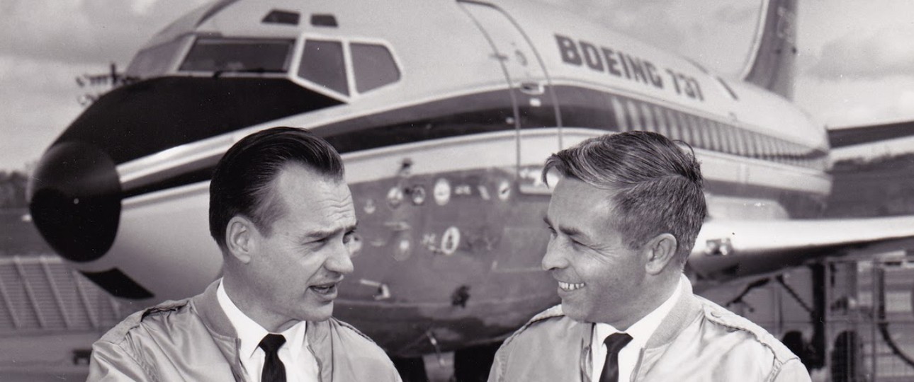Brien Wygle (links): Kapitän des Erstfluges der Boeing 737.