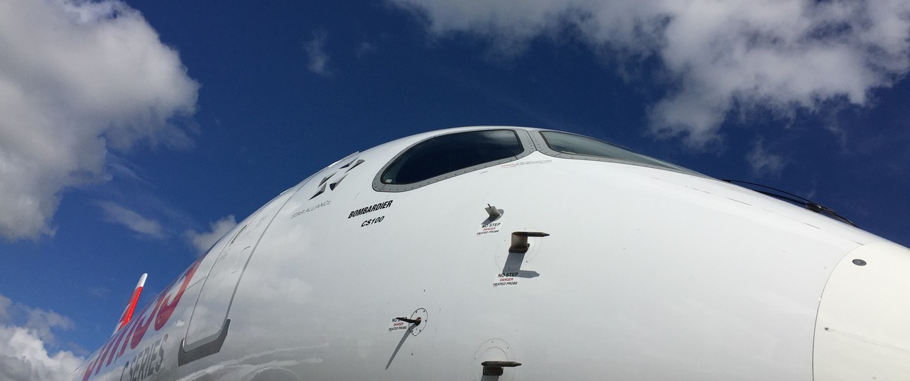 Die HB-JBA, als sie noch eine Bombardier CS100 war: Swiss betreibt inzwischen neun Airbus A220-100.