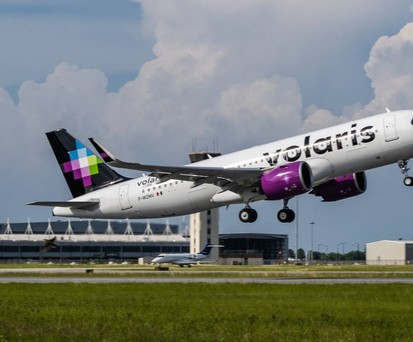 Airbus A320 Neo von Volaris am Flughafen Dallas: Die Mexikaner sehen eine Trump-Delle bei Flügen zwischen beiden Ländern.
