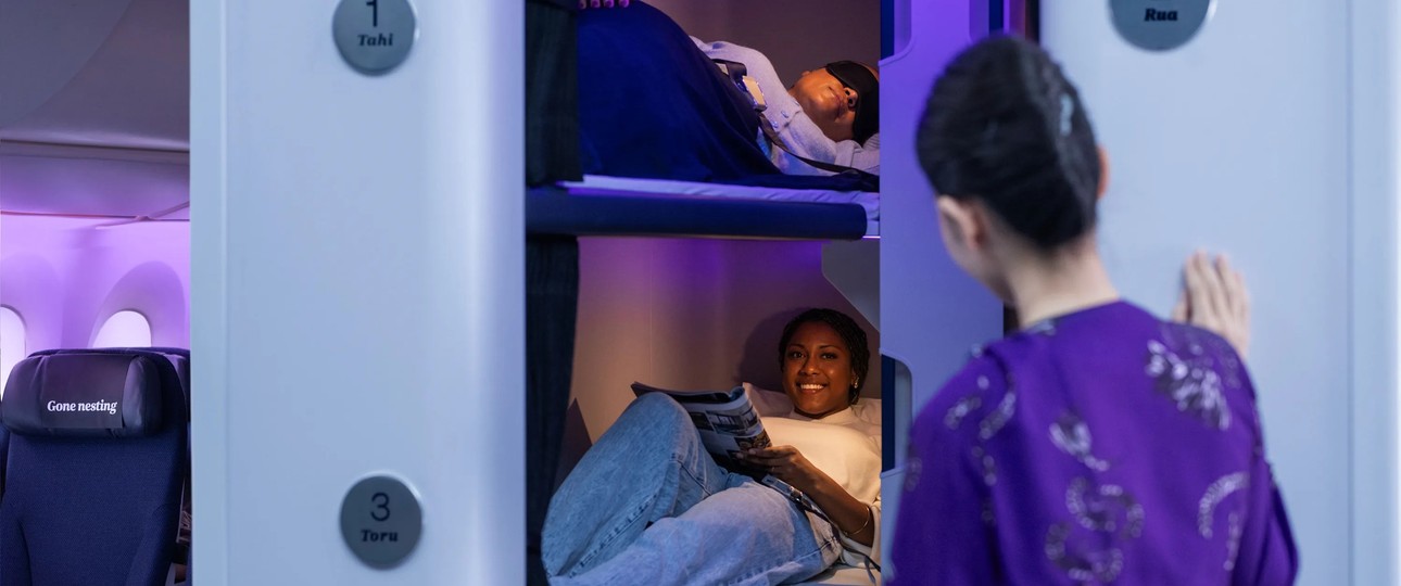 Skynest von Air New Zealand: Jeweils für vier Stunden buchbar.