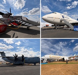 Bunte Flugzeugwelt in Farnborough: An der Messe werden Dutzende Fluggeräte gezeigt.