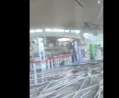Flughafen Pereria: Massive Schäden am Terminal.