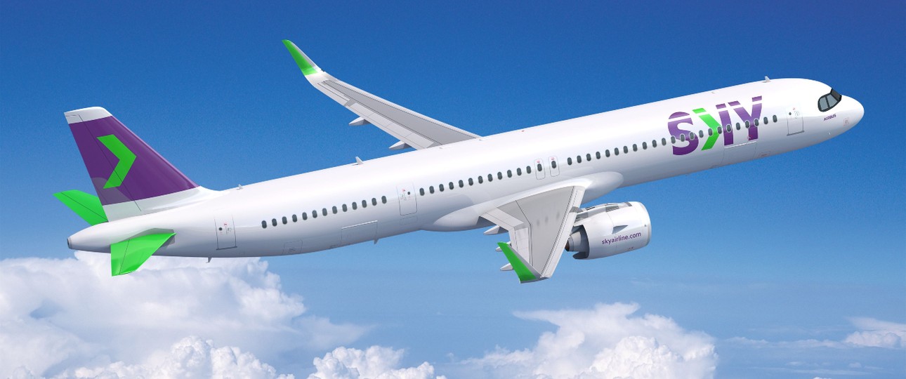 Airbus A321 XLR von Sky Airline: So soll er aussehen.