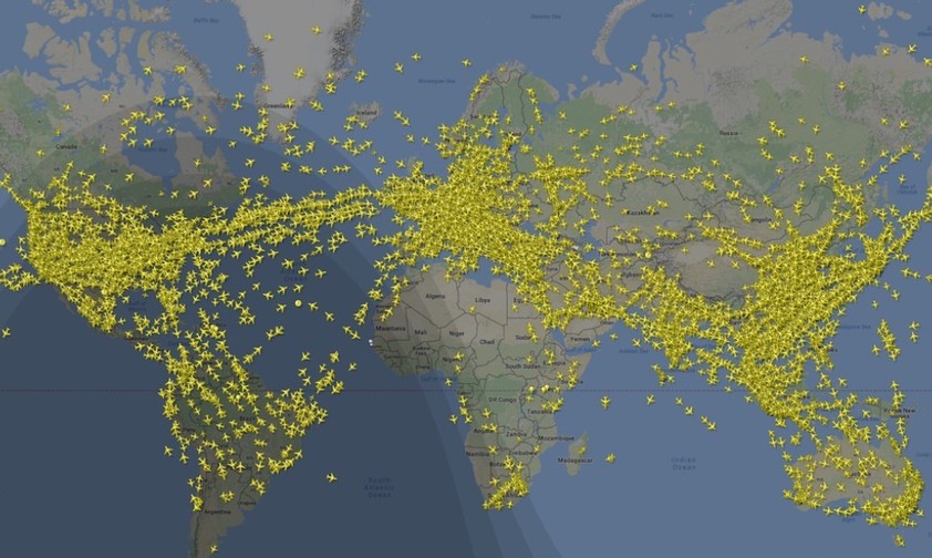 Weltweite Flüge: Flightradar und andere Flugverfolgungsdienste stellen sie dar.