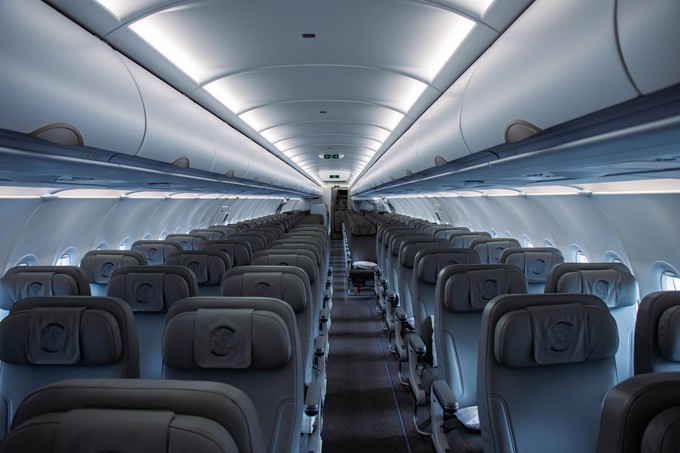 Die Kabine des Airbus A321 LR.