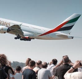 Airbus A380 von Emirates: wer den Anschluss verpasst, kann Geld fordern.