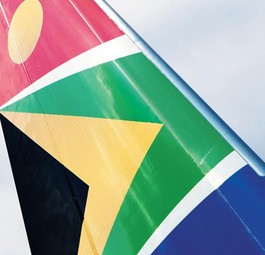 Heckflosse eines Fliegers von South African Airways: Die Farben prangen schon bald auf einem Airbus A350.