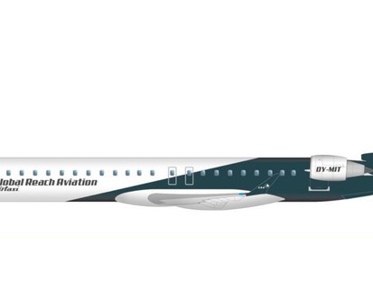 So soll die neue Bombardier CRJ 900 daherkommen: Global Reach Avation baut mit dem Jet aus.