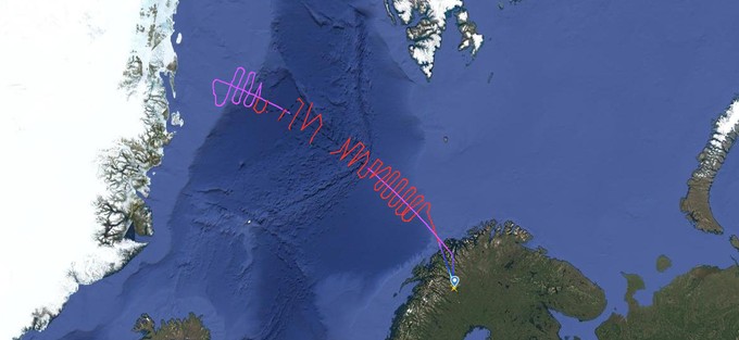 Die Flugstrecke in hohen Norden.
