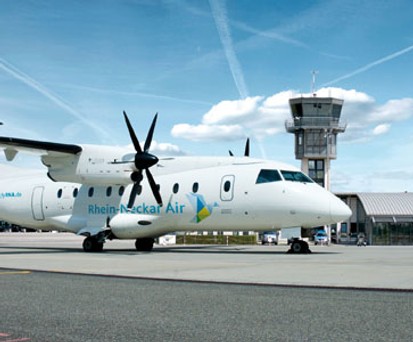 Dornier Do328 in den Farben von Rhein-Neckar Air: Künftig fliegen die Maschinen täglich nach Berlin.