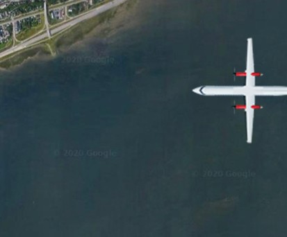 De Havilland Canada Dash 8 über dem Sankt-Lorenz-Strom: Die neue Fluglinie will Kommunen in Québec verbinden.