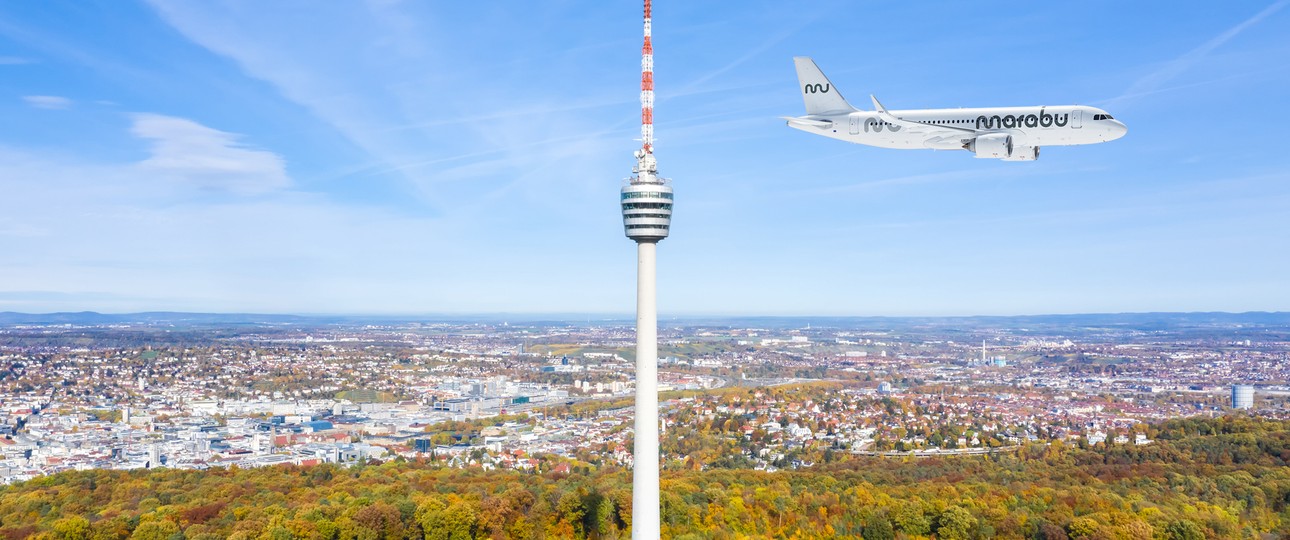 Flieger in Marabu bei Stuttgart (Montage): Neue Basis.