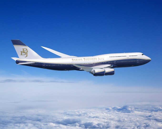 Der amerikanische Hersteller bietet an, Boeing 747-8 zu VIP-Jets umzurüsten. Solch ein Flugzeug ...
