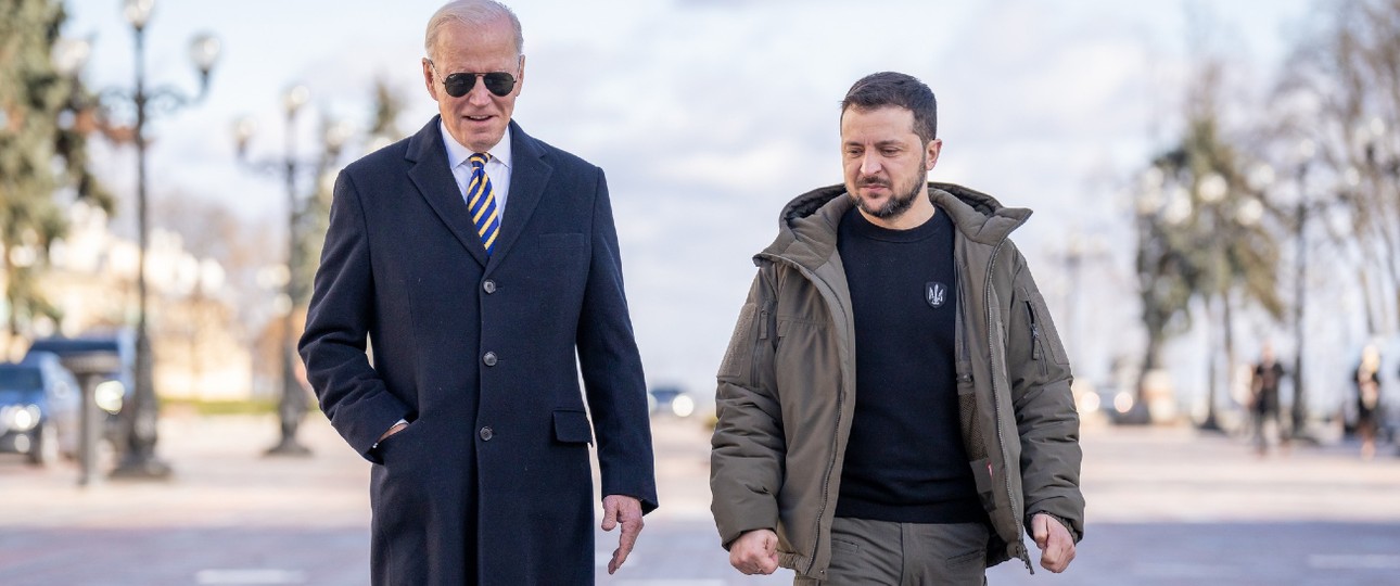 Präsidenten Joe Biden und Volodymyr Zelenskyy in Kyiv: Russland war vorgewarnt.