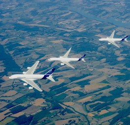 Airbus-Jets im Formationsflug: Unglaublicher Endspurt im letzten Monat.