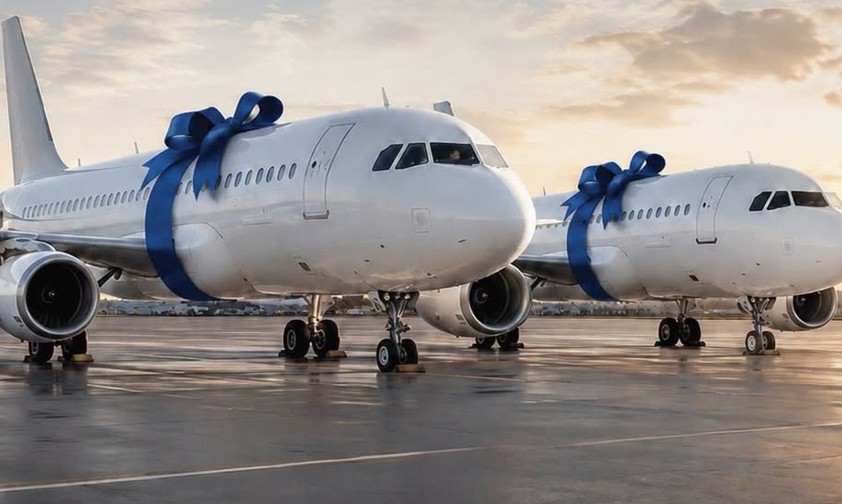 Zwei Airbus-A320-Neuzugänge: Virtuell hat Syrian Airlines die Jets mit Schleifen geschmückt.