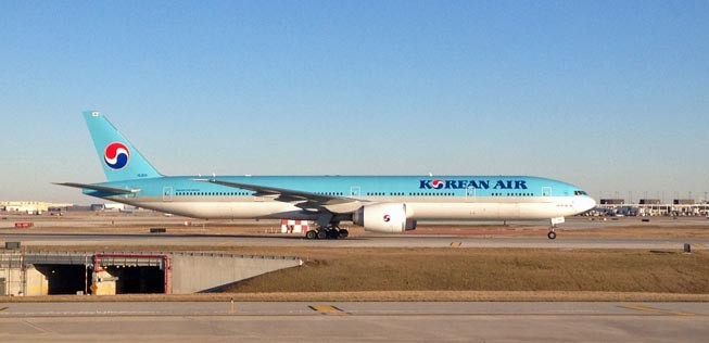 Boeing 777 von Korean Air in Chicago.