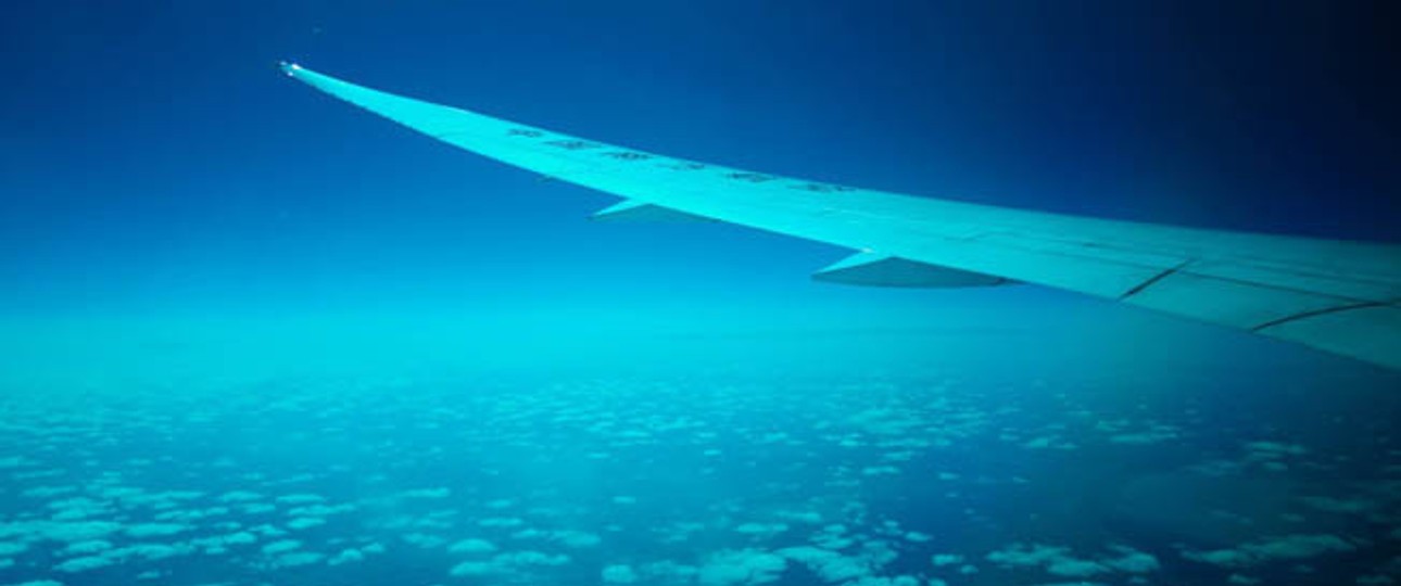 Blick aus dem Fenster eines Dreamliners von China Southern Airlines: Auf zu neuen Ufern.