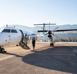 Eine Dash-8 von Sky Alps: Die Fluggesellschaft will in diesem Jahr weiter wachsen.