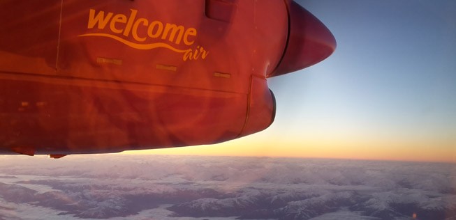 Flug mit Welcome Air nach Bozen.